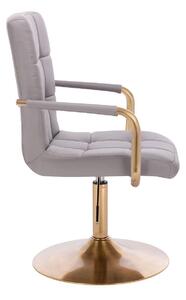 LuxuryForm Židle VERONA GOLD na zlatém talíři - šedá