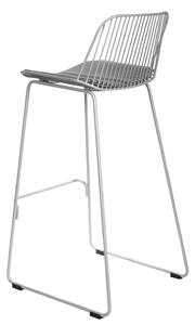 Židle barová DILL HIGH šedá s šedým polštářem
