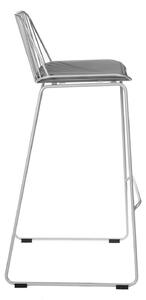 Židle barová DILL HIGH šedá s šedým polštářem