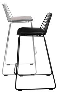 Židle barová DILL HIGH černá s černým polštářem