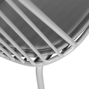 Židle barová DILL LOW šedá s šedým polštářem