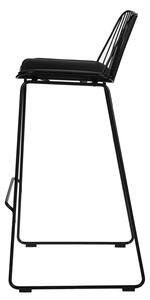 Židle barová DILL HIGH černá s černým polštářem