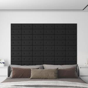 Nástěnné panely 12 ks černé 30 x 15 cm umělá kůže 0,54 m²