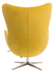 Křeslo EGG VELVET žluté, 82 x 73 x 111 cm,, žlutá, samet