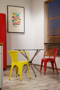 Židle Paris Arms inspirovaná Tolix žlutá
