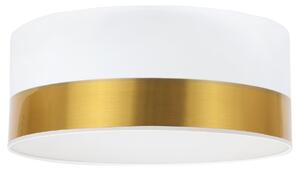 Stropní svítidlo Elegance, 1x zlaté/bílé textilní stínítko, (bílé plexisklo), (fi 40cm)