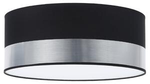 Stropní svítidlo Elegance, 1x chromové/černé textilní stínítko, (bílé plexisklo), (fi 40cm)