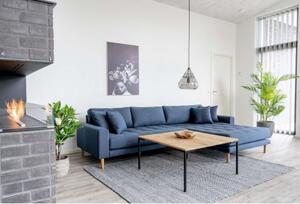House Nordic Rohová pohovka LIDO 290 cm,polyester tmavě modrý, pravý roh 1301182P
