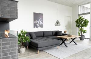House Nordic Rohová pohovka LIDO 290 cm,polyester tmavě šedý, levý roh 1301190L
