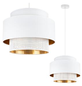Závěsné svítidlo Asti, 1x PVC/bílé textilní stínítko, (fi 40cm), g/c, w