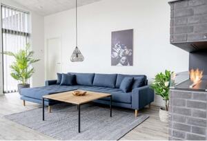 House Nordic Rohová pohovka LIDO 290 cm,polyester tmavě modrý, levý roh 1301192L