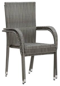 Stohovatelné zahradní židle 2 ks šedé polyratan