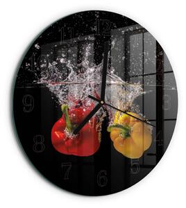 Skleněné nástěnné hodiny Pepř zsoc-fi30-00180915