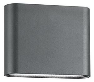 NOVA LUCE venkovní nástěnné svítidlo SOHO tmavě šedý hliník skleněný difuzor LED 2x3W 3000K 220-240V 2x60st. IP54 světlo nahoru a dolů 740401