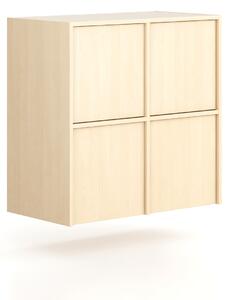 Nástavba pro skříně FRAME, 4x dveře, 872 x 450 x 854 mm, PUSH-lock, bříza