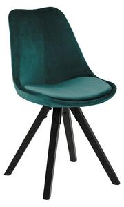 Židle Dima VIC samet/kaučukové dřevo - zelená