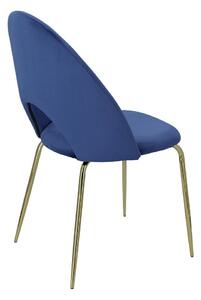 Židle Solie Velvet modro zlatá