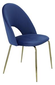 Židle Solie Velvet modro zlatá