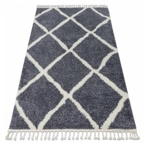 Kusový koberec Shaggy Cross šedý 60x200cm