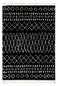 Kusový koberec Shaggy Etnic černý 140x190cm