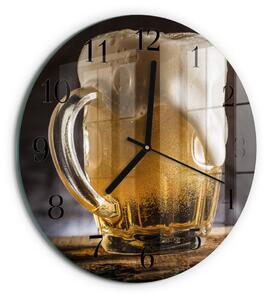 Skleněné nástěnné hodiny Pivo zsoc-fi30-00176899