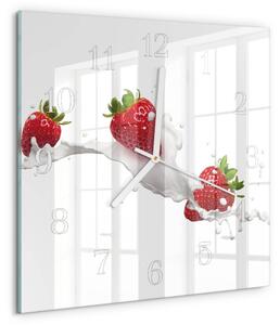 Skleněné hodiny Jahoda zskb-30x30-00059300