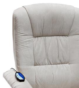 Idea nábytek Relaxační masážní křeslo s podnožkou béžové K36