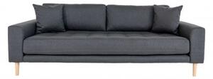 House Nordic Pohovka LIDO 3 sedák 210 cm, polyester tmavě šedý 1301440