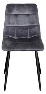 Jídelní židle BERGEN šedý samet, kov, barva: černá