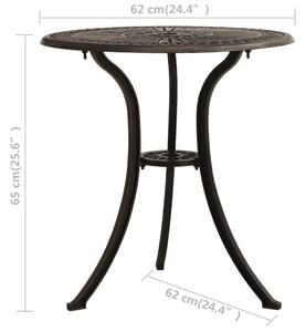 Zahradní stůl Carty - litý hliník - 62x62x65 cm | bronzový
