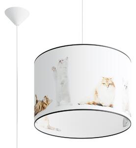 Dětské závěsné svítidlo Kitty, 1x plastové stínítko se vzorem, (fi 40cm)
