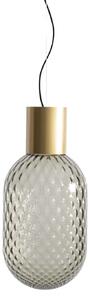 Il Fanale 279.01.G Bloom, závěsné svítidlo z mosazi a kouřového skla, 1x15W LED E27, průměr 20,8cm