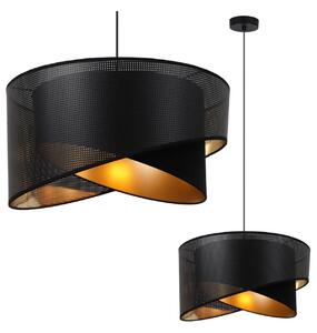 Závěsné svítidlo Asti Duo1, 1x PVC/černé textilní stínítko, (fi 45cm), g, b