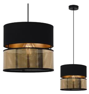 Závěsné svítidlo Asti2, 1x PVC/černé textilní stínítko, (fi 20cm), g, b