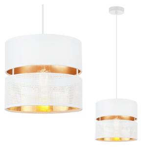 Závěsné svítidlo Asti, 1x PVC/bílé textilní stínítko, (fi 20cm), g, w