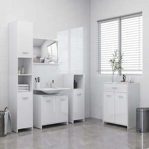 Koupelnová skříňka Skei - dřevotříska - 60 x 33 x 80 cm | bílá vysoký lesk