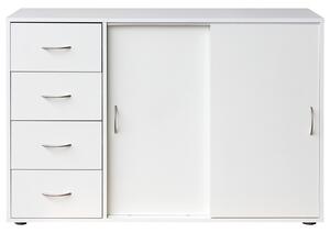 Prádelník 4 zásuvky + 2 dveře 1503 bílý (Komoda)