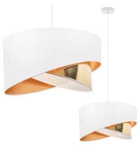 Závěsné svítidlo Asti Duo2, 1x PVC/bílé textilní stínítko, (fi 45cm), g, w