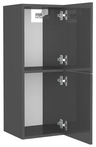 Koupelnová skříňka Skei - dřevotříska - 30 x 30 x 80 cm | šedá vysoký lesk