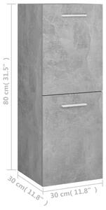 Koupelnová skříňka Skei - dřevotříska - 30 x 30 x 80 cm | betonově šedá