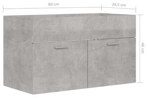 Skříňka pod umyvadlo Skei - dřevotříska - 80 x 38,5 x 46 cm | betonově šedá