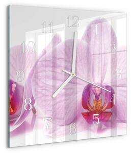 Skleněné hodiny Orchidej zskb-30x30-00087214