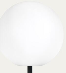 Bílá plastová solární stojací LED lampa Kave Home Dinesh 120 cm s černou podnoží