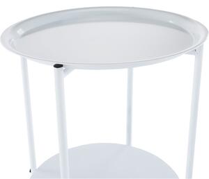 TEMPO Příruční stolek s odkládací tácem, bílá, Derin