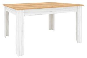 TEMPO Jídelní stůl, rozkládací, dub craft zlatý/dub craft bílý, 135-184x86 cm, SUDBURY