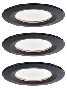 Paulmann 94474 LED Coin Nova round, set kulatých bodovek v černé úpravě, LED 3x6,5W 2700K tříkrokové stmívání, prům. 7,8cm