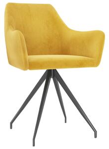 Jídelní židle Hastings - 2 ks - samet | žlutá
