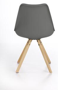 Halmar Šedá jídelní židle K201 s masivními dubovými nohami