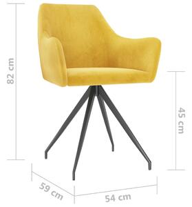 Jídelní židle Hastings - 4 ks - samet | žlutá
