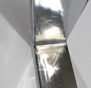 Tempo Kondela Jídelní stůl, bílá HG + chrom, 130x80 cm, TALOS